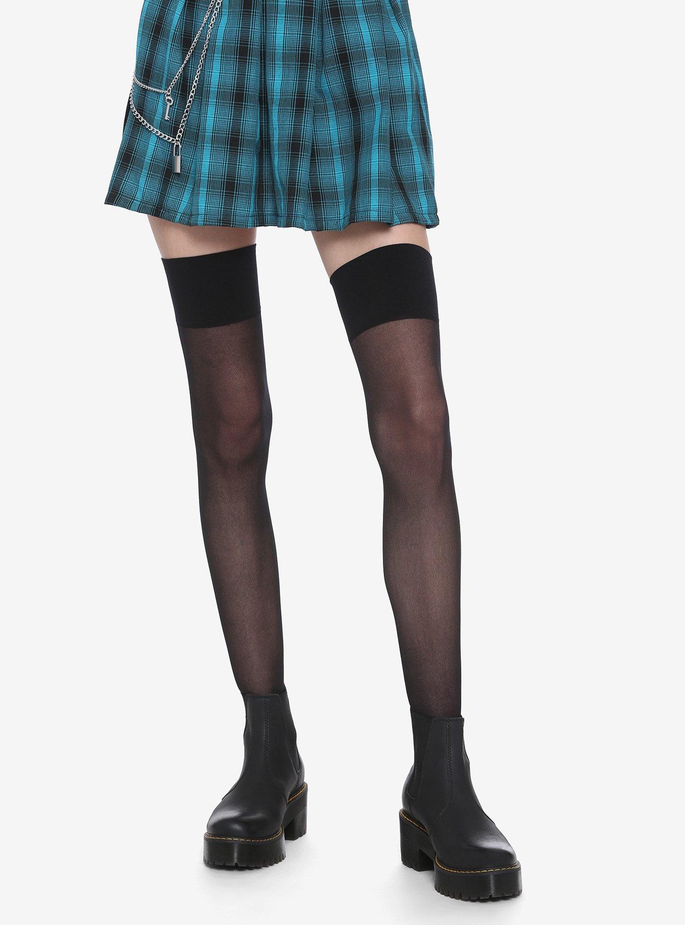 Black Sheer Thigh Highs Hot Topic