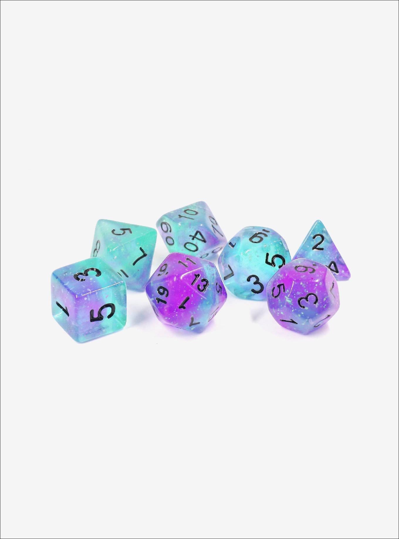 Sirius Dice: Cotton Candy Glowworm, Glow in the Dark Poly Set main image 0