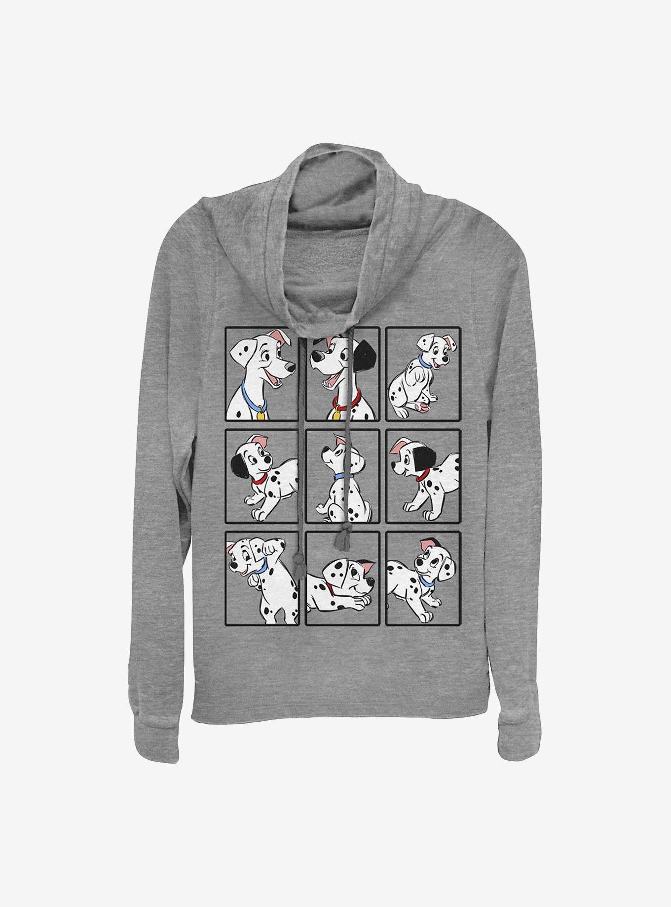 Disney 101 Dalmatians Dalmatian Box Up Cowl Neck Long-Sleeve Womens Top