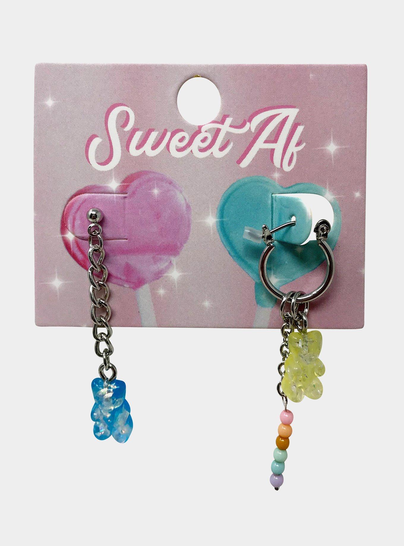Candy Bears & Beads Mismatch Earring Set, , hi-res