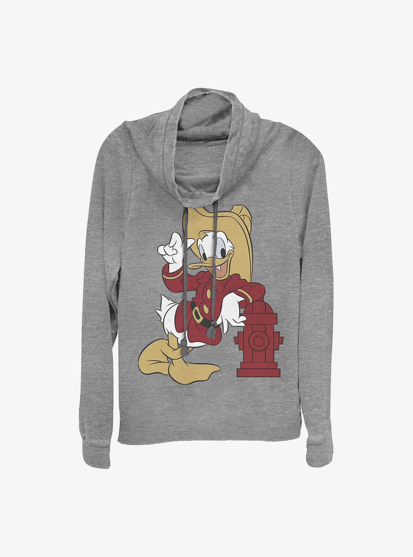 Disney Donald Duck Firefighting Donald Cowl Neck Long-Sleeve Womens Top, , hi-res