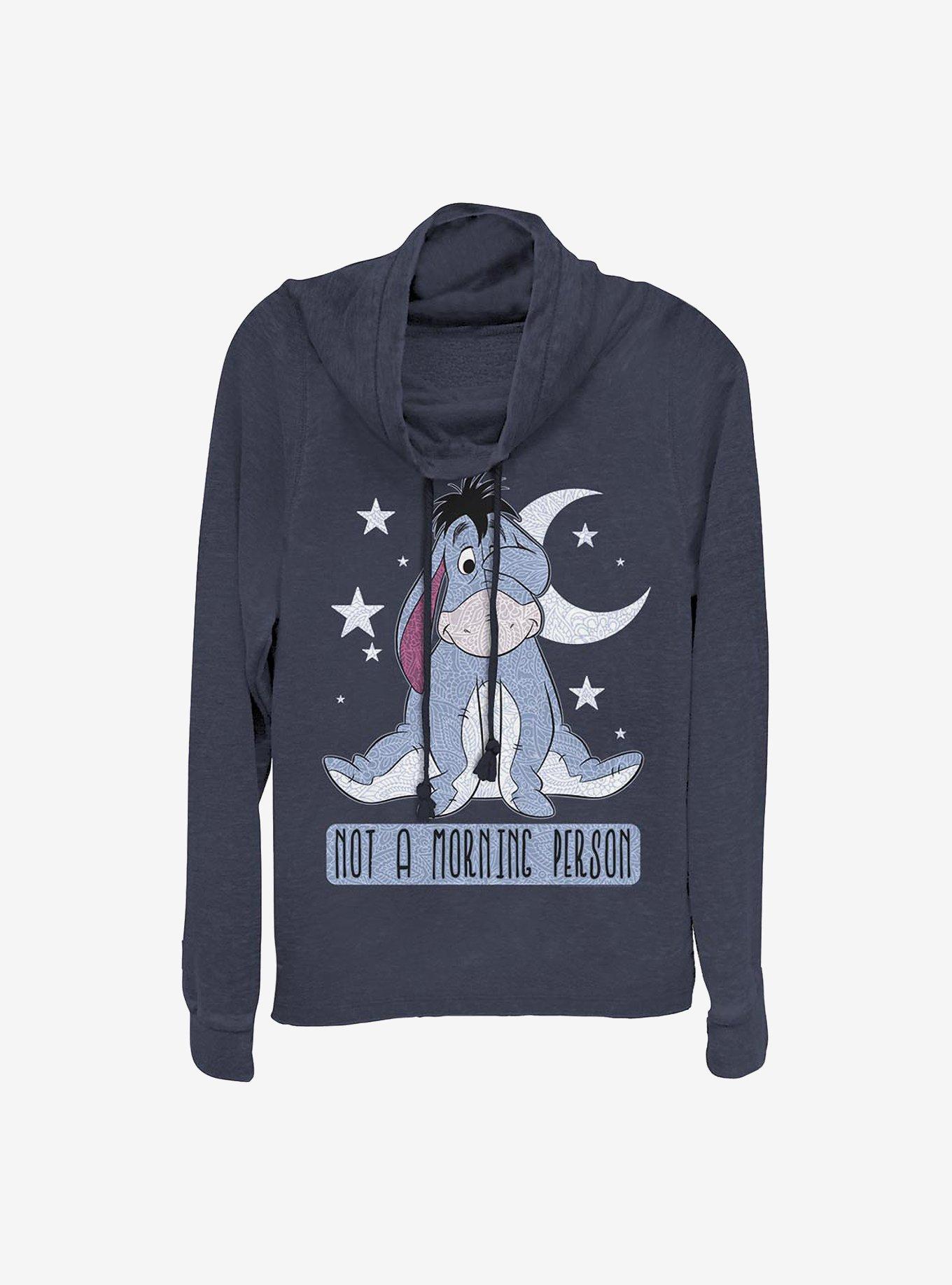 Disney Winnie The Pooh Eeyore Not Morning Cowl Neck Long-Sleeve Womens Top, , hi-res