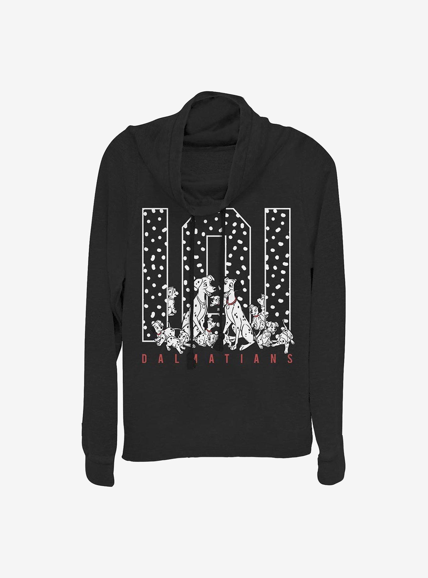 Disney 101 Dalmatians One Oh One Spots Cowl Neck Long-Sleeve Womens Top