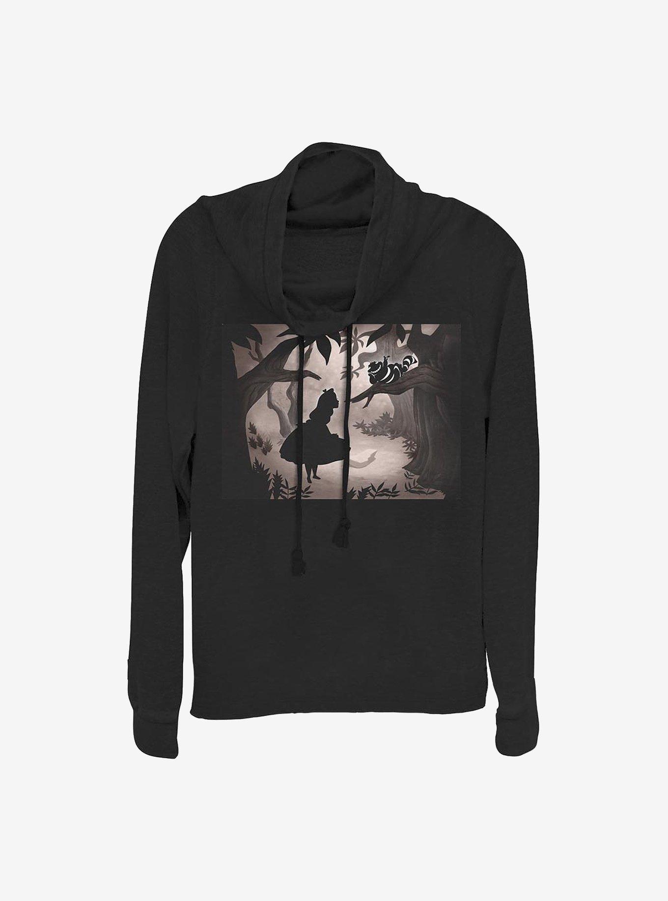 Disney Alice In Wonderland Alice Backlit Cowl Neck Long-Sleeve Womens Top, , hi-res