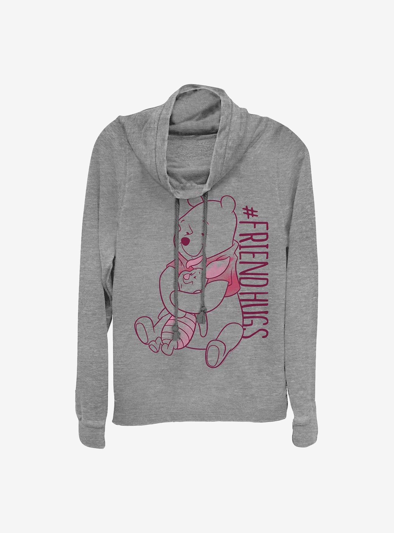 Disney Winnie The Pooh Piglet Pooh Hugs Cowl Neck Long-Sleeve Womens Top, , hi-res