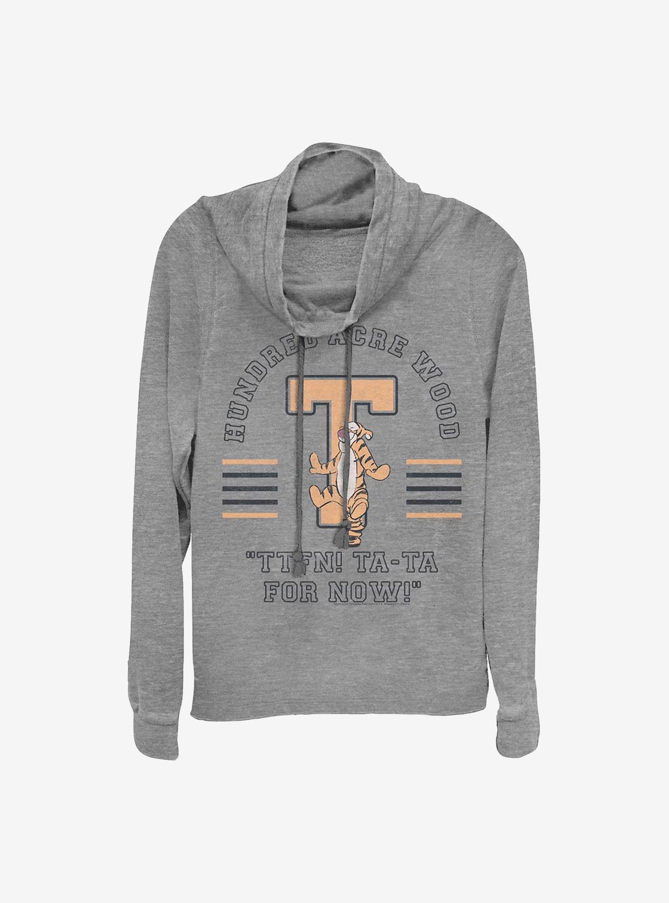 Disney Winnie The Pooh Tigger Collegiate Cowl Neck Long-Sleeve Womens Top, , hi-res