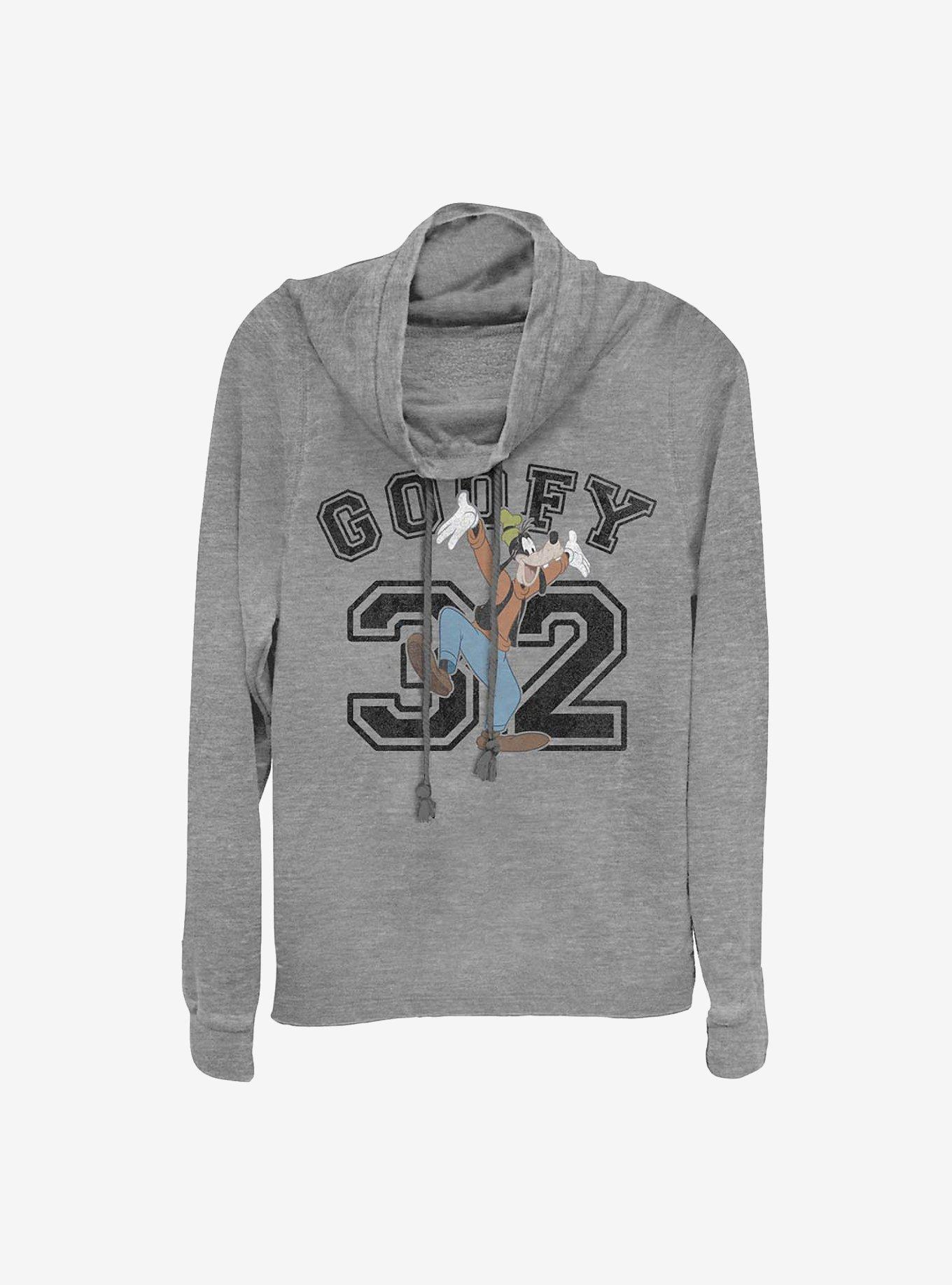 Disney Goofy Collegiate Cowl Neck Long-Sleeve Womens Top, , hi-res