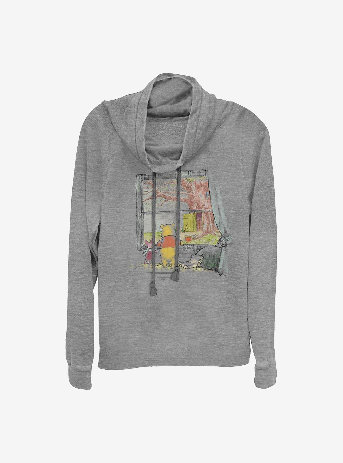 Disney Winnie The Pooh Winnie Window Cowl Neck Long-Sleeve Womens Top, , hi-res