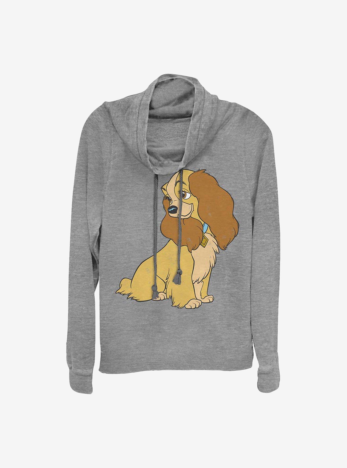 Disney Lady And The Tramp Lady Vintage Cowl Neck Long-Sleeve Womens Top, , hi-res