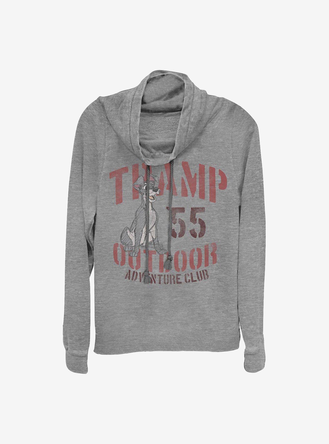 Disney Lady And The Tramp Outdoor Tramp Cowl Neck Long-Sleeve Womens Top