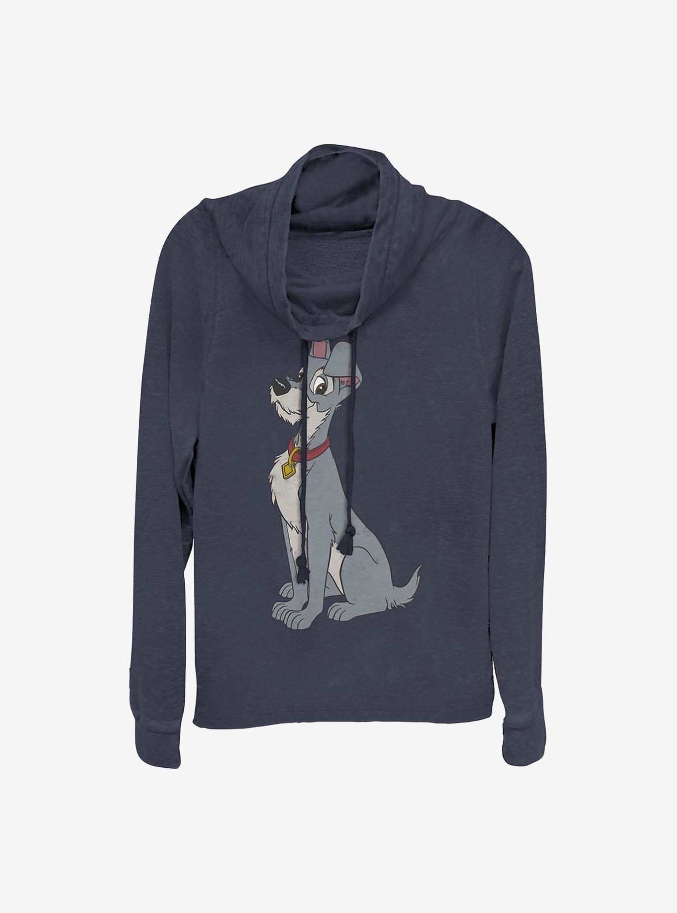 Disney Lady And The Tramp Vintage Cowl Neck Long-Sleeve Womens Top, , hi-res