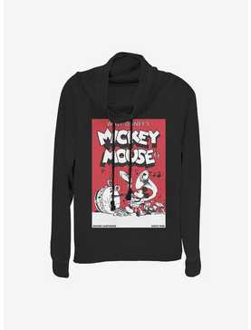 Disney Mickey Mouse Mickey Band Comic Cowl Neck Long-Sleeve Womens Top, , hi-res