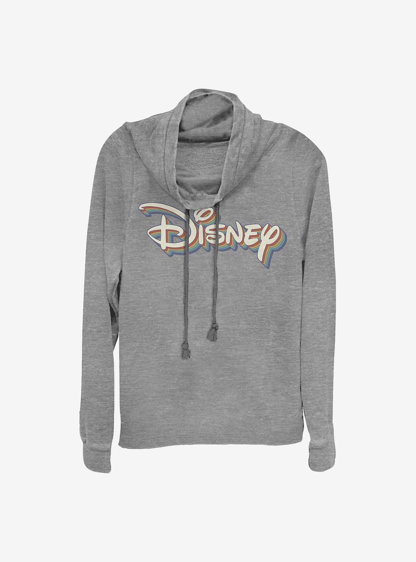 Disney Retro Rainbow Cowl Neck Long-Sleeve Womens Top, , hi-res