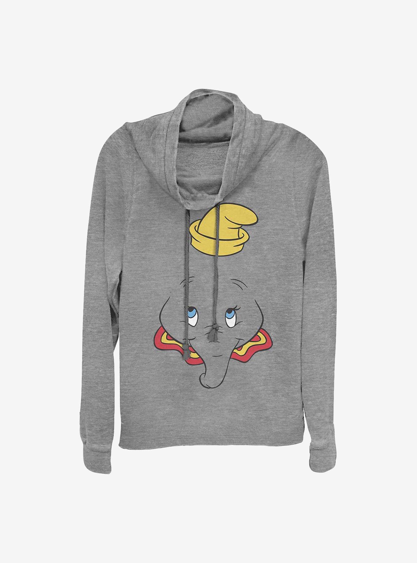 Disney Dumbo Big Face Cowl Neck Long-Sleeve Womens Top, , hi-res