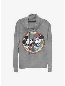 Disney Mickey Mouse Mickey Minnie Circle Cowl Neck Long-Sleeve Womens Top, , hi-res
