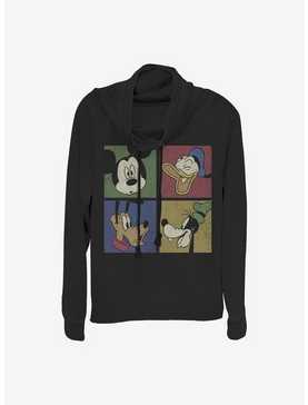 Disney Mickey Mouse Block Party Cowl Neck Long-Sleeve Womens Top, , hi-res