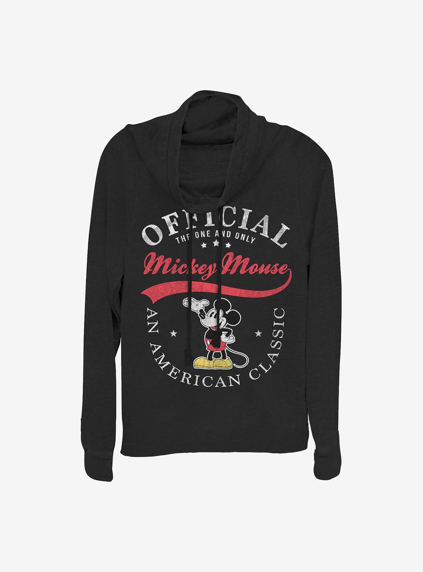 Disney Mickey Mouse Classic Mickey Cowl Neck Long-Sleeve Womens Top, , hi-res