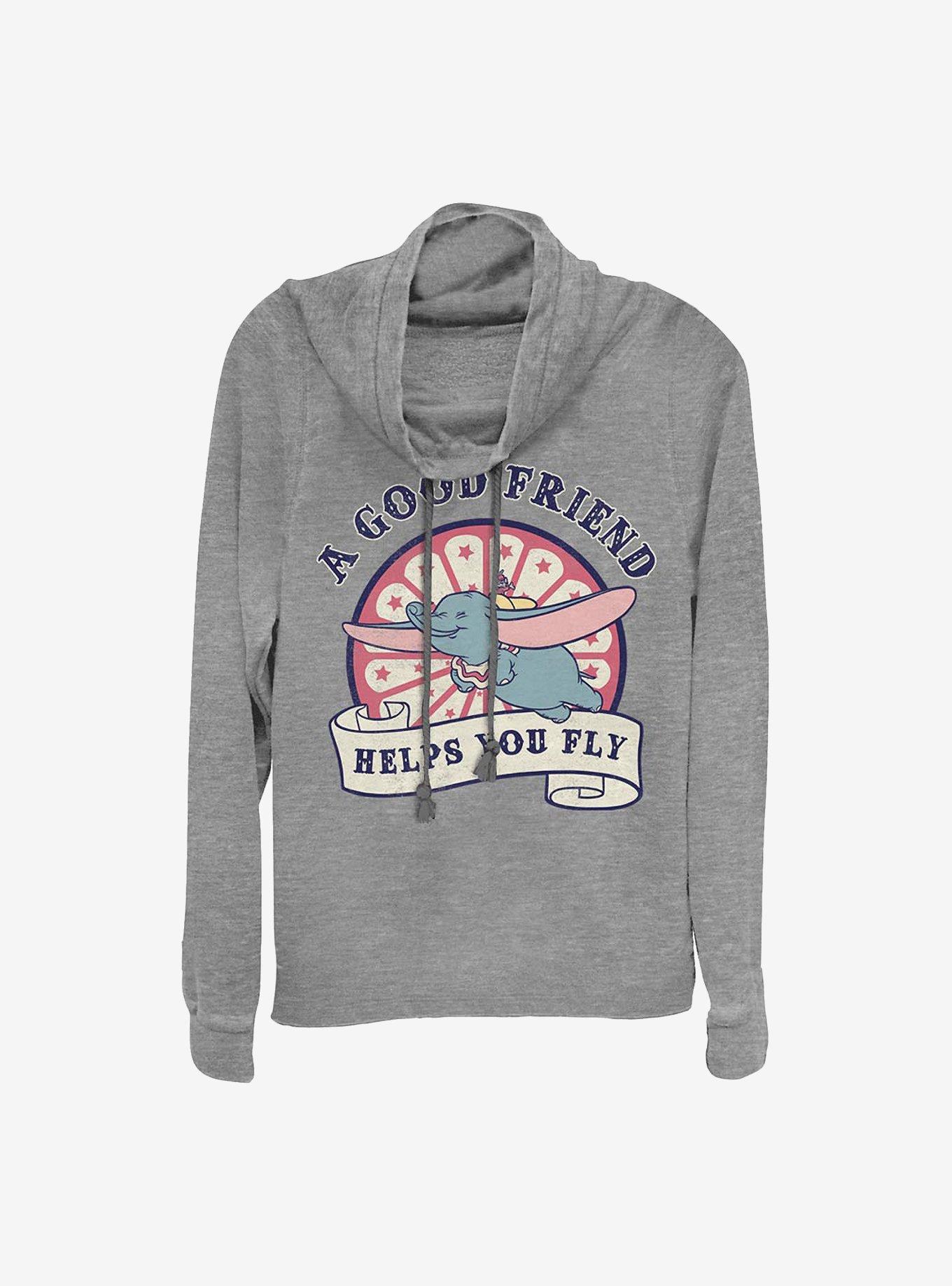 Disney Dumbo Friends Help You Fly Cowl Neck Long-Sleeve Womens Top, , hi-res