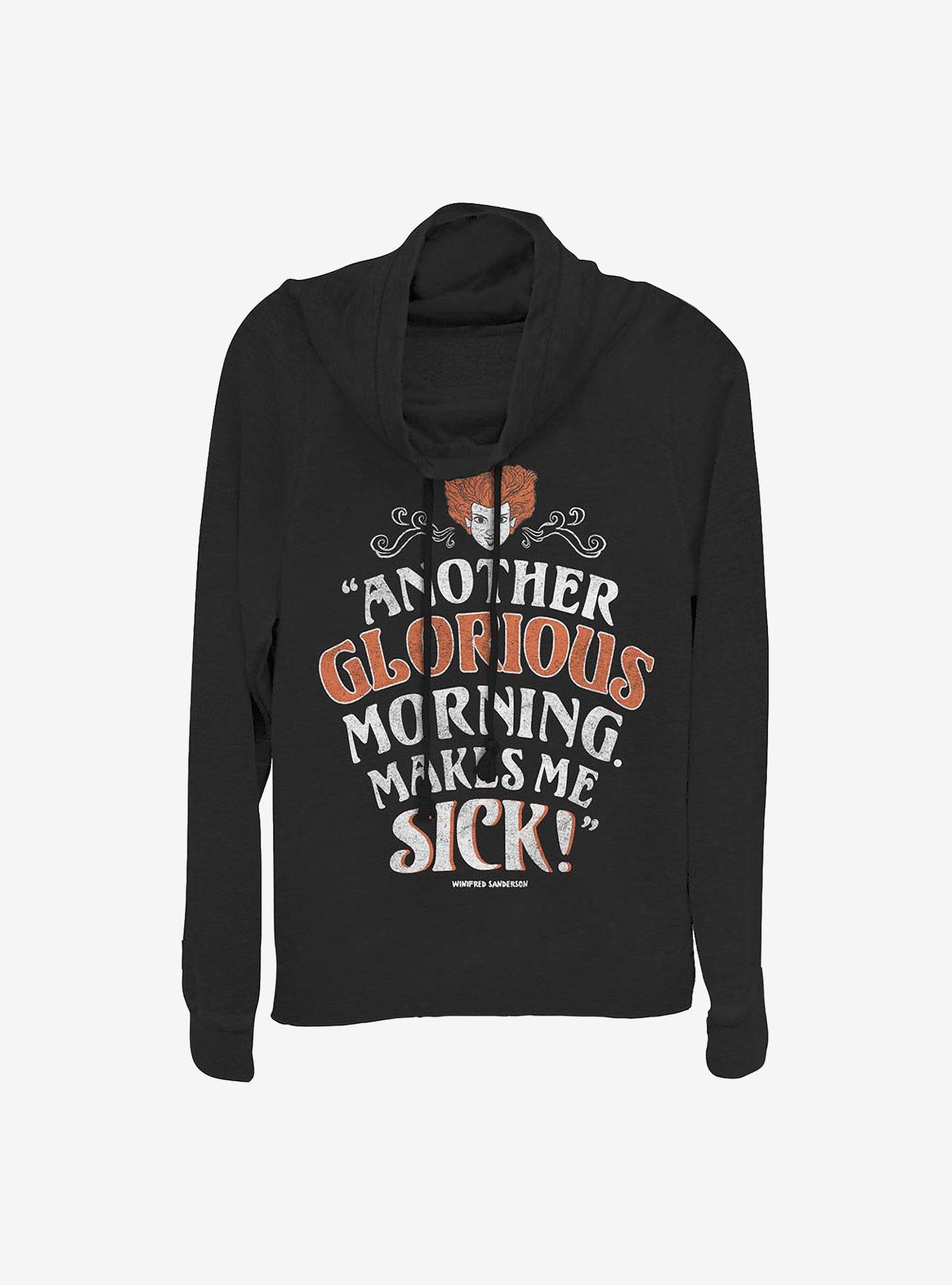 Disney Hocus Pocus Another Glorious Morning Cowl Neck Long-Sleeve Womens Top, BLACK, hi-res