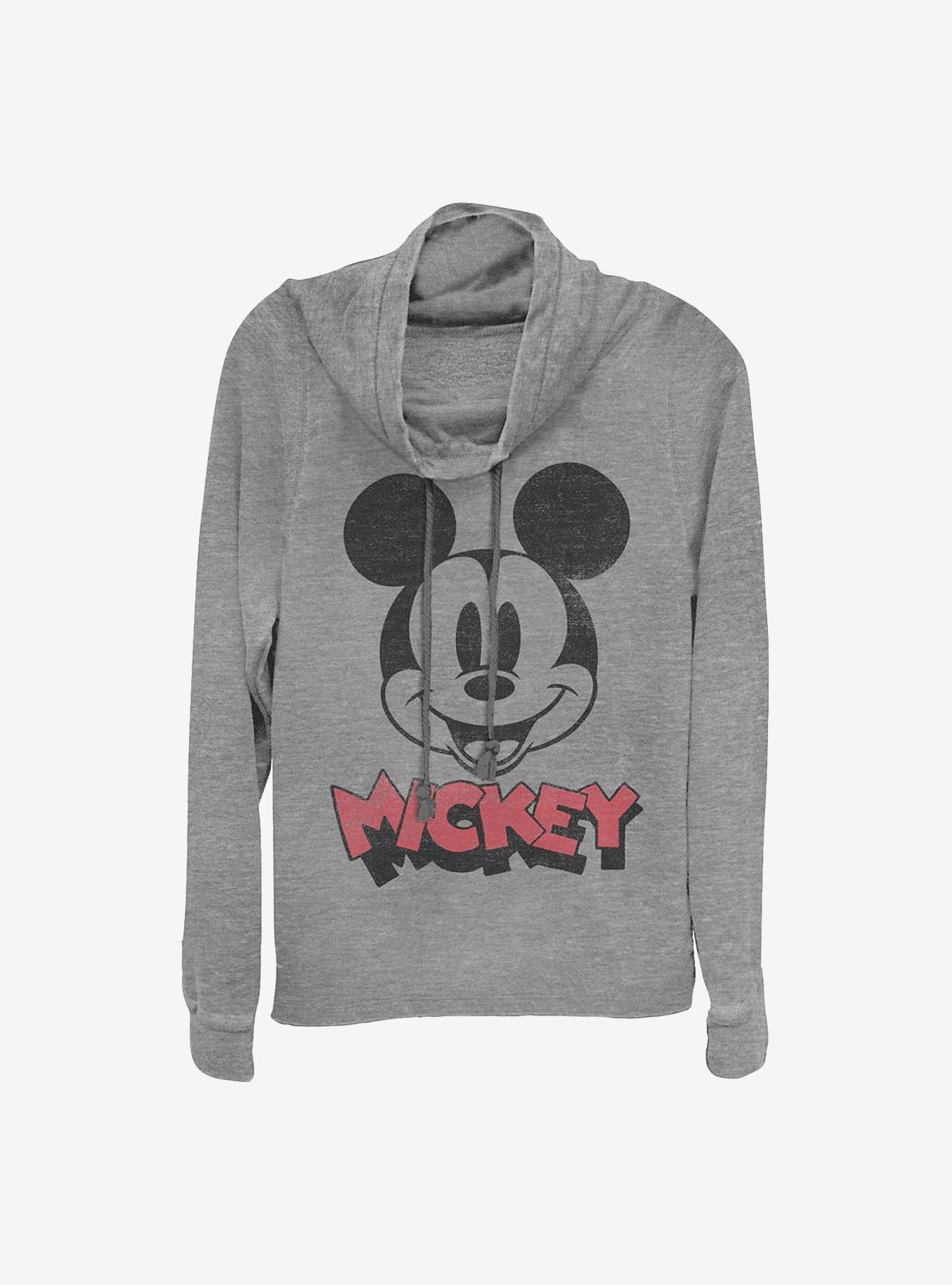 Disney Mickey Mouse Heads Up Cowl Neck Long-Sleeve Womens Top, , hi-res