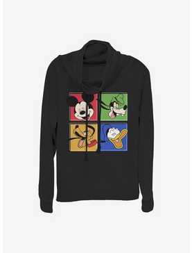 Disney Mickey Mouse Mickey And Friends Cowl Neck Long-Sleeve Womens Top, , hi-res