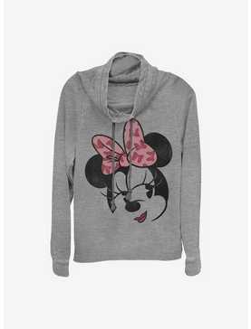Disney Minnie Mouse Minnie Face Cowl Neck Long-Sleeve Womens Top, , hi-res