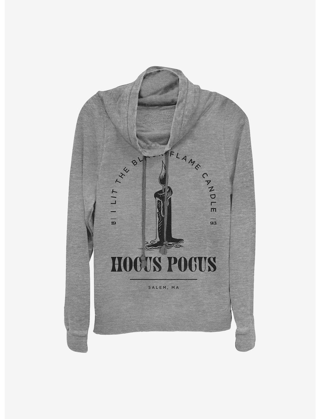 Disney Hocus Pocus Candle Stamp Cowl Neck Long-Sleeve Womens Top, GRAY HTR, hi-res
