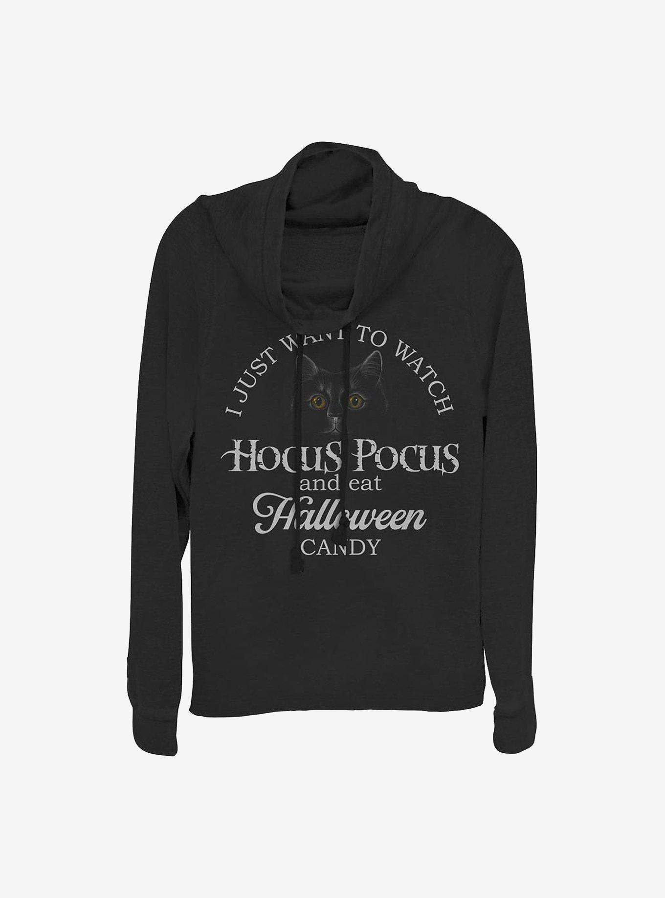 Disney Hocus Pocus Watch And Halloween Cowl Neck Long-Sleeve Womens Top