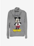 Disney Mickey Mouse Mickey Love Cowl Neck Long-Sleeve Womens Top, GRAY HTR, hi-res