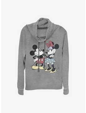 Disney Mickey Mouse Mickey Minnie Retro Cowl Neck Long-Sleeve Womens Top, , hi-res