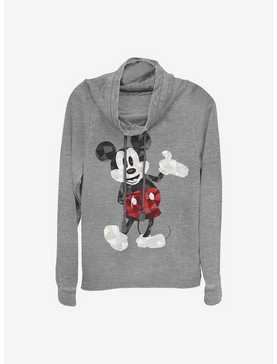 Disney Mickey Mouse Mickey Poly Cowl Neck Long-Sleeve Womens Top, , hi-res