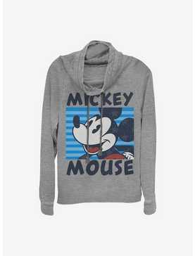 Disney Mickey Mouse Mickeys Stripes Cowl Neck Long-Sleeve Womens Top, , hi-res