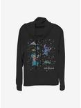 Disney Lilo And Stitch Constellation Cowl Neck Long-Sleeve Womens Top, BLACK, hi-res