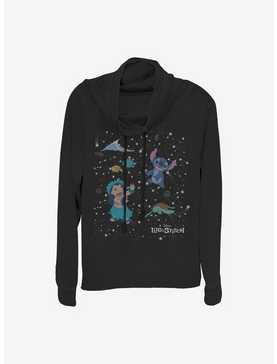 Disney Lilo And Stitch Constellation Cowl Neck Long-Sleeve Womens Top, , hi-res