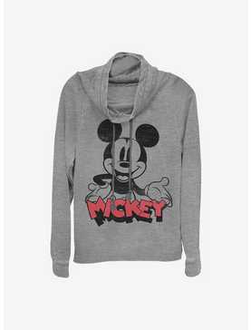Disney Mickey Mouse Oh Boy Cowl Neck Long-Sleeve Womens Top, , hi-res