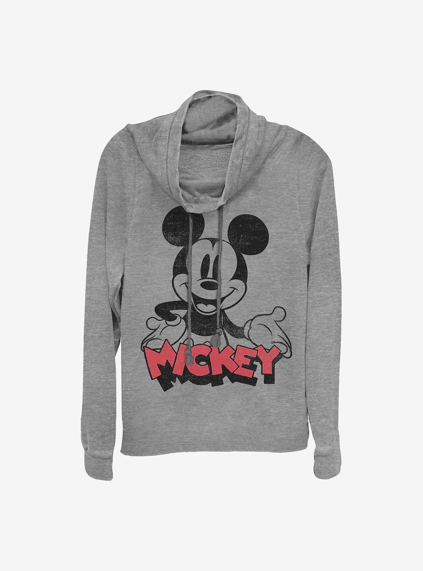 Disney Mickey Mouse Oh Boy Cowl Neck Long-Sleeve Womens Top, , hi-res
