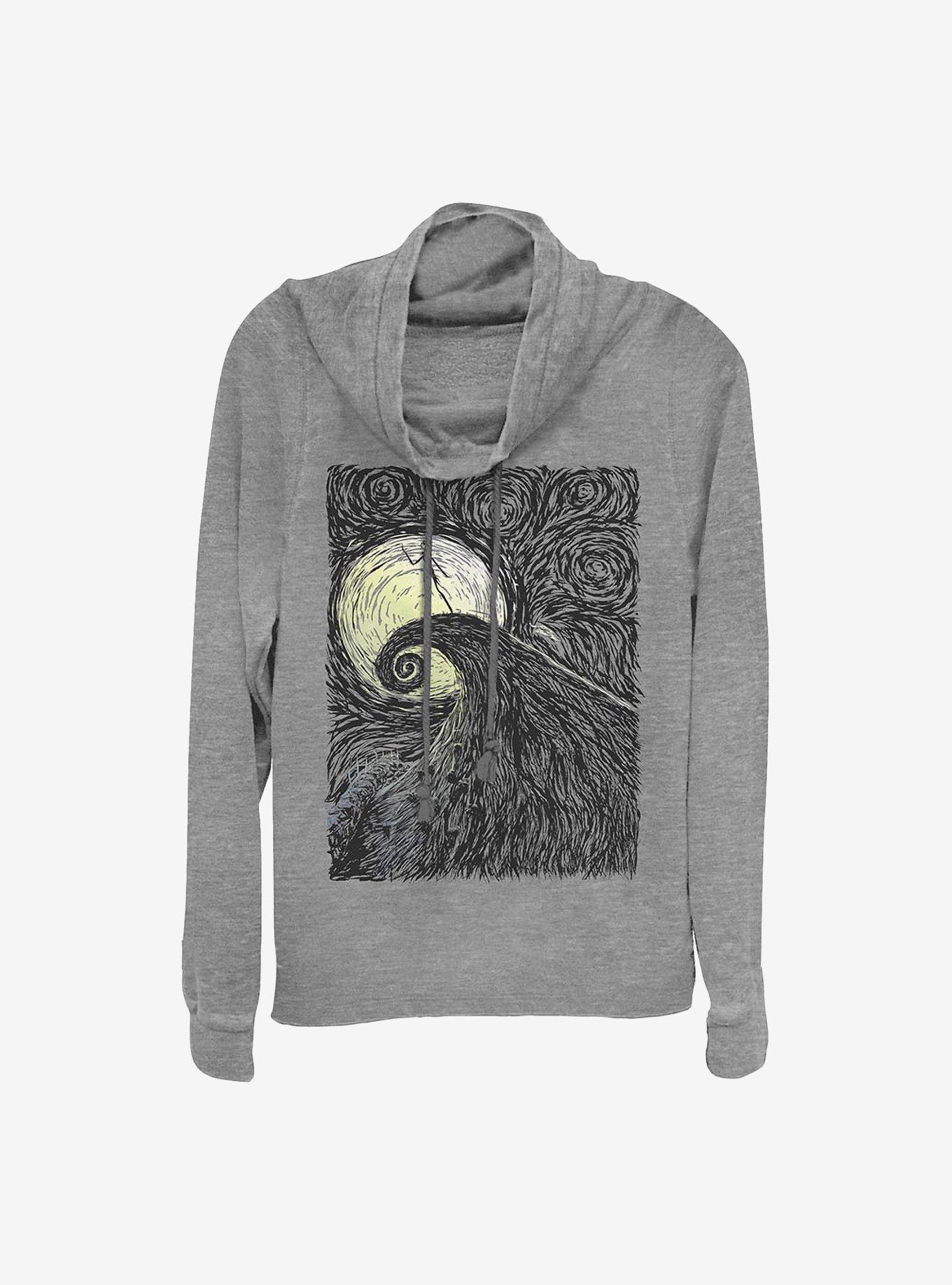 Disney The Nightmare Before Christmas Spiral Hill Cowl Neck Long-Sleeve Womens Top, , hi-res