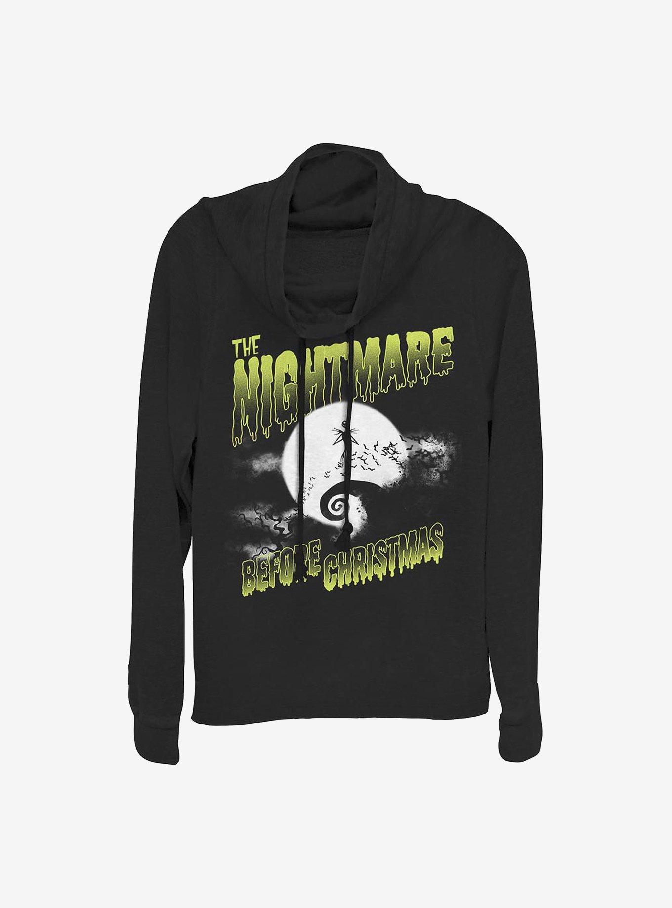 Disney The Nightmare Before Christmas Spooky Nightmare Cowl Neck Long-Sleeve Womens Top, , hi-res