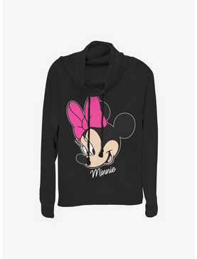 Disney Minnie Mouse Minnie Big Face Cowl Neck Long-Sleeve Womens Top, , hi-res