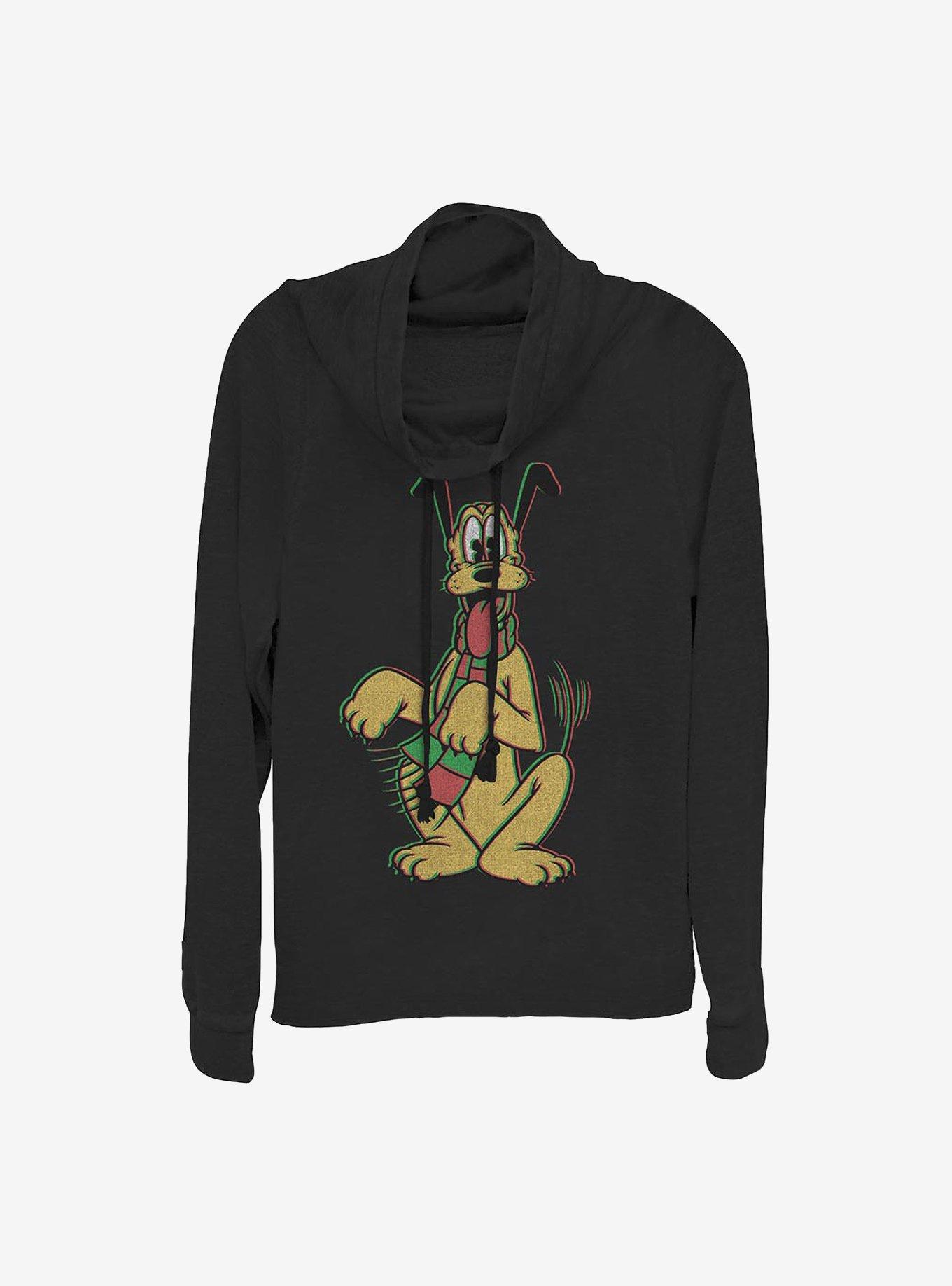 Disney Pluto Holiday Colors Cowl Neck Long-Sleeve Womens Top, , hi-res