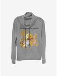 Disney Winnie The Pooh In The Woods Cowl Neck Long-Sleeve Womens Top, GRAY HTR, hi-res
