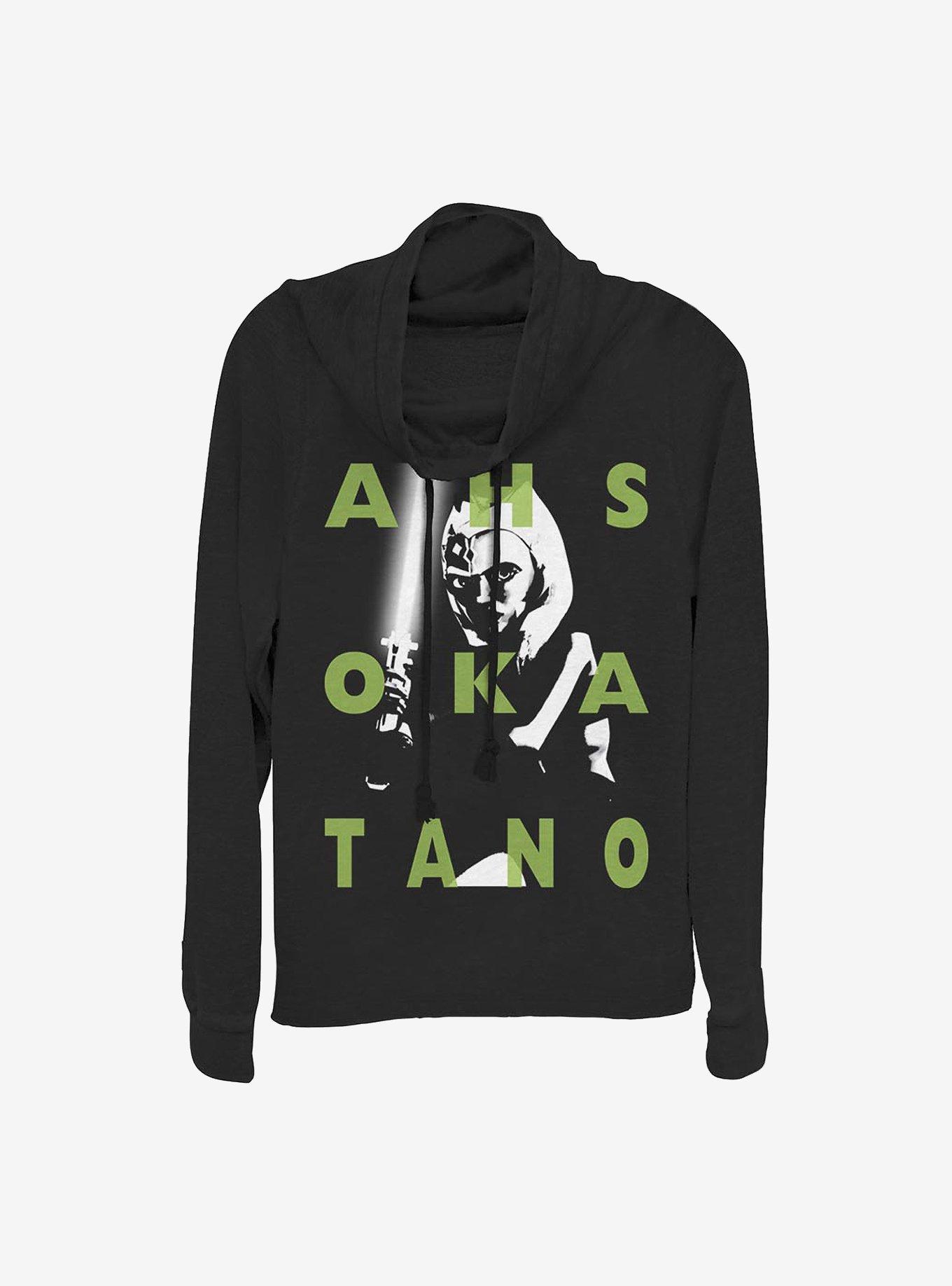 Star Wars: Clone Wars Ahsoka Text Cowl Neck Long-Sleeve Womens Top, , hi-res