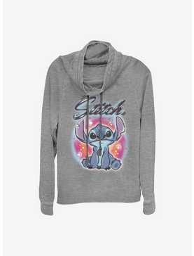 Disney Lilo And Stitch Airbrush Cowl Neck Long-Sleeve Womens Top, , hi-res