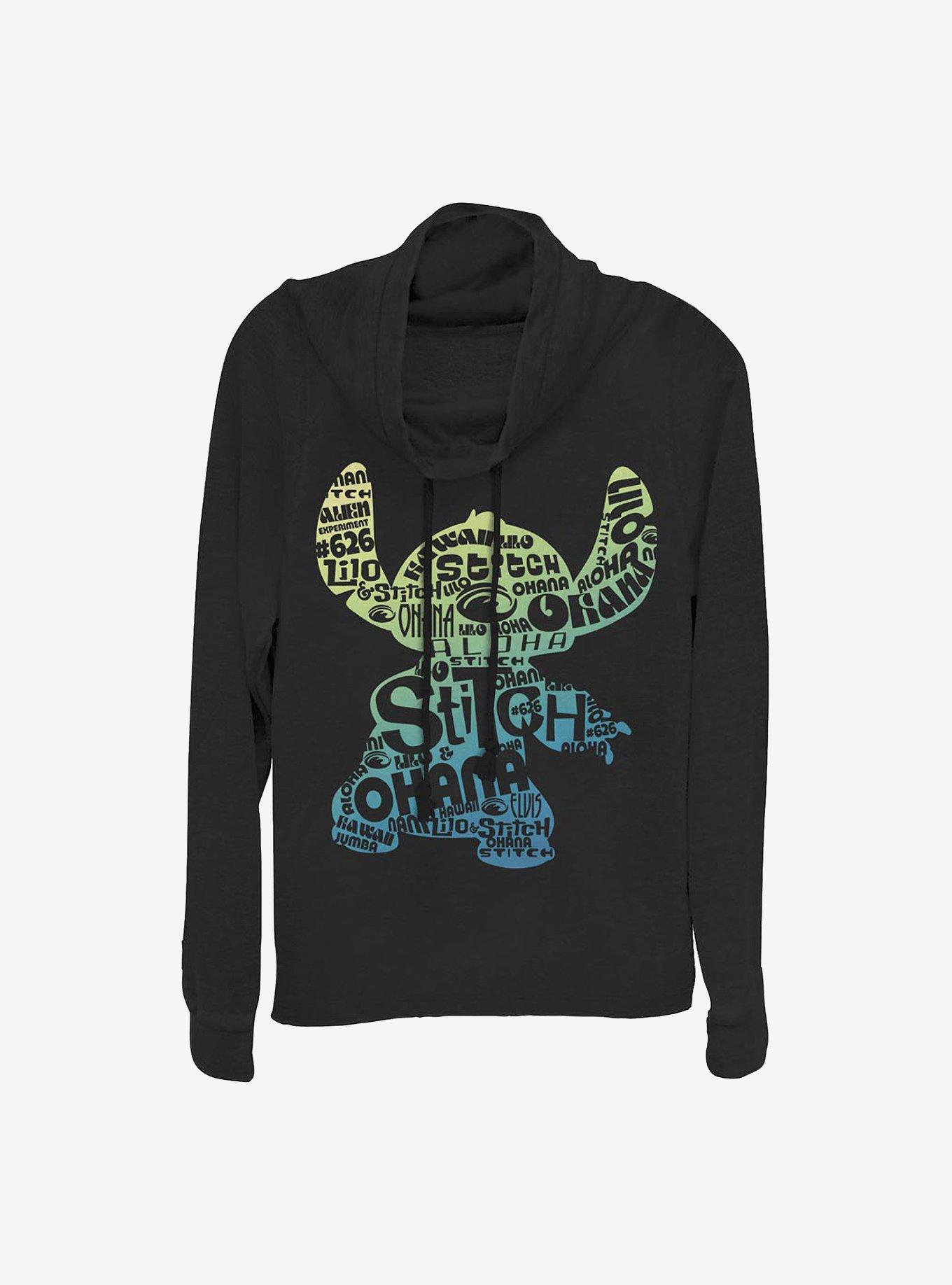 Disney Lilo And Stitch Fill Cowl Neck Long-Sleeve Womens Top, , hi-res