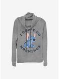 Disney Lilo And Stitch Mornings Cowl Neck Long-Sleeve Womens Top, GRAY HTR, hi-res