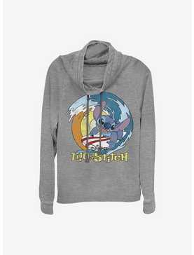 Disney Lilo And Stitch Surf Cowl Neck Long-Sleeve Womens Top, , hi-res