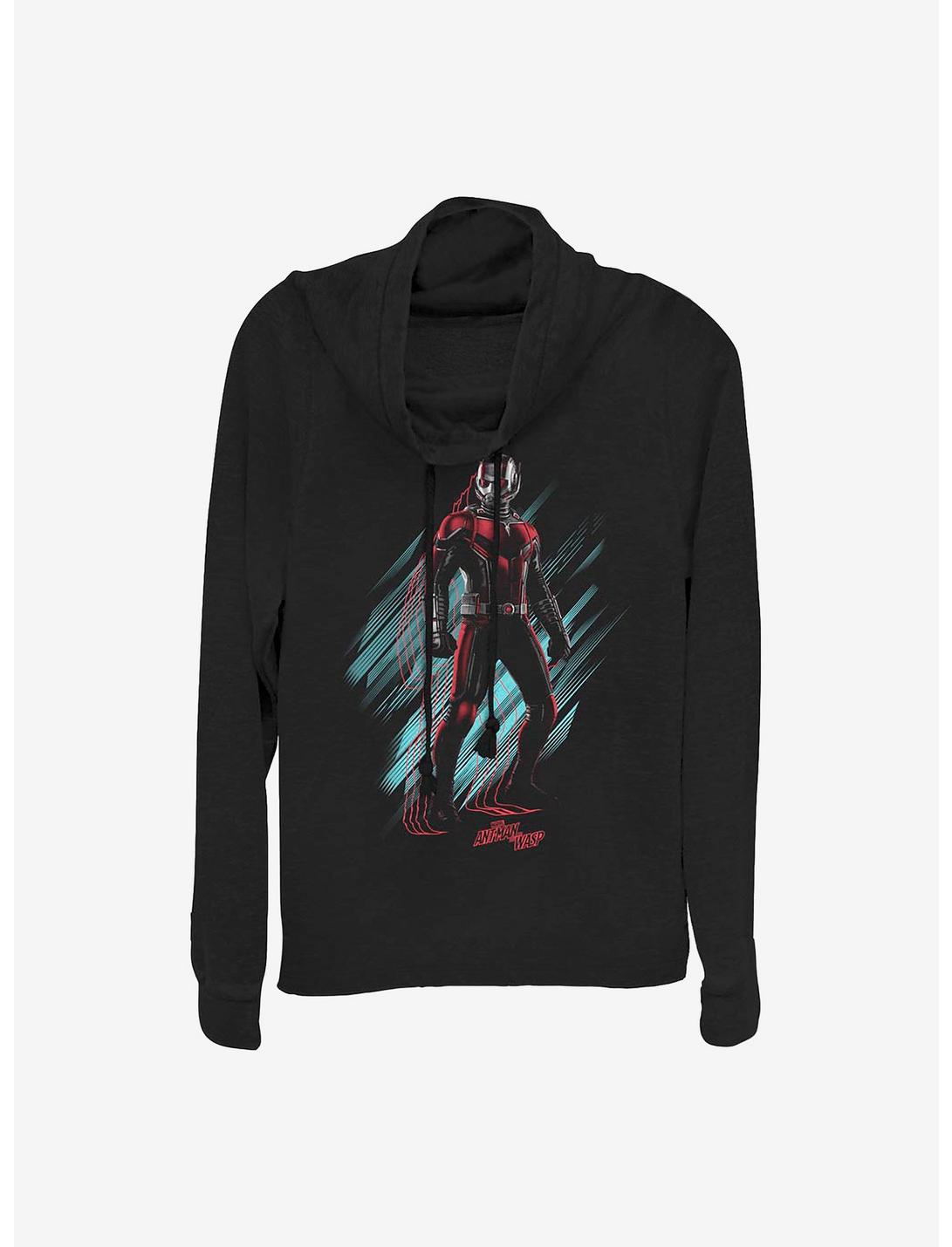 Marvel Ant Man Stand Alone Cowl Neck Long-Sleeve Womens Top, BLACK, hi-res