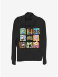 Animal Crossing Character Box Up Cowl Neck Long-Sleeve Womens Top, BLACK, hi-res