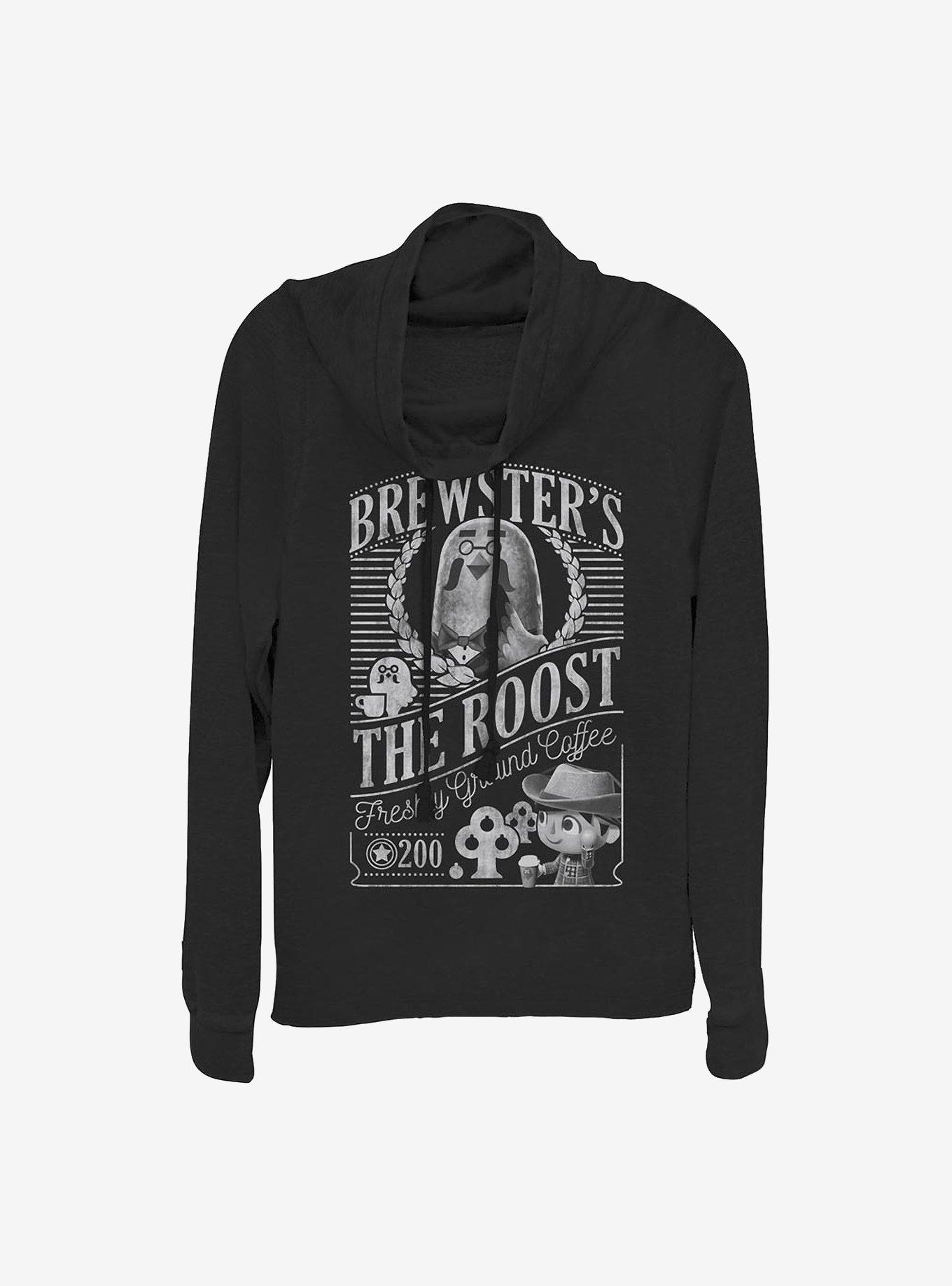 Animal Crossing Brewster's Cafe Cowl Neck Long-Sleeve Womens Top, , hi-res