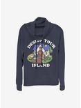 Animal Crossing Design Your Island Cowl Neck Long-Sleeve Womens Top, NAVY, hi-res